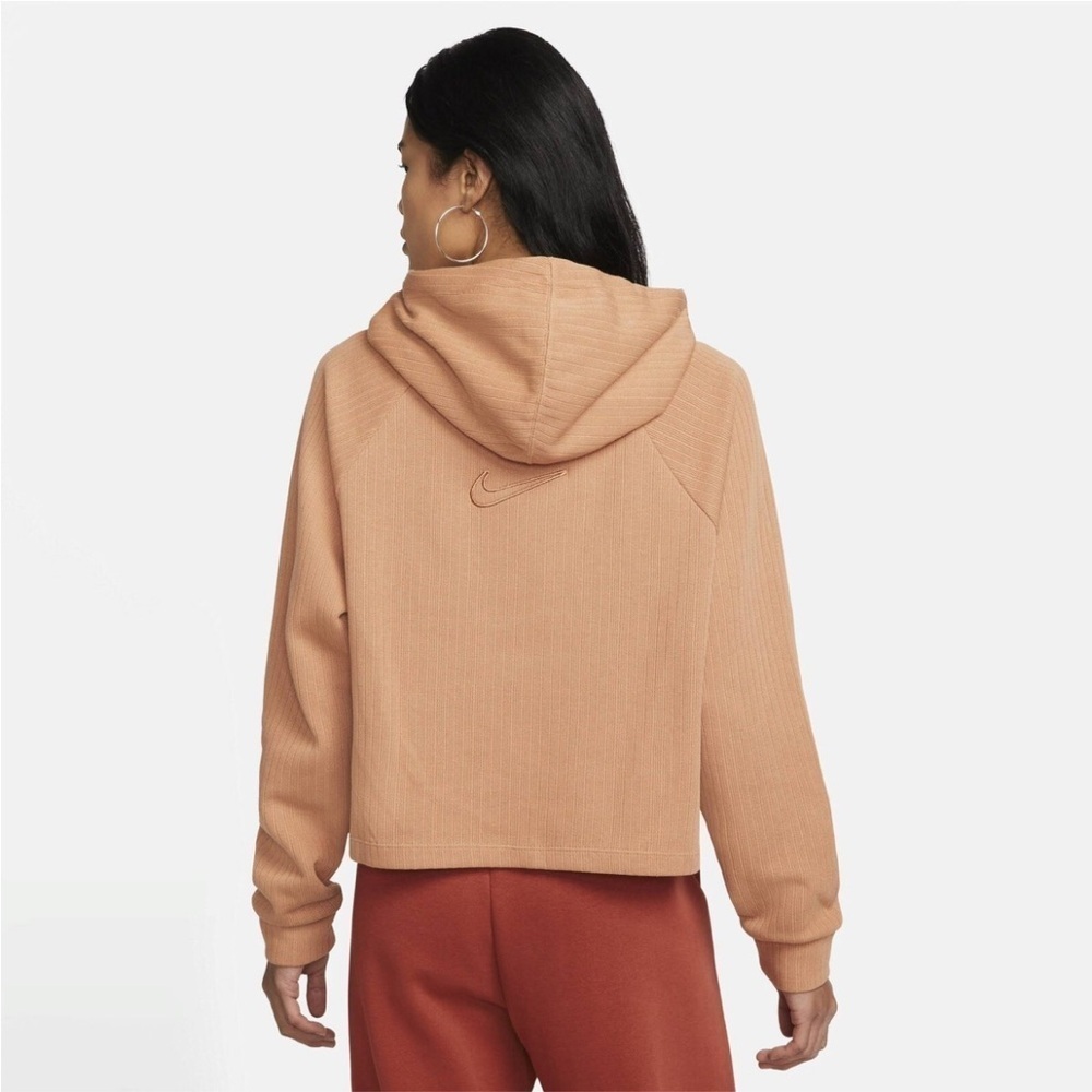 Nike Cotton Knit Hoodie Sweatshirt Size XS in Cognac Color - Picture 10 of 13